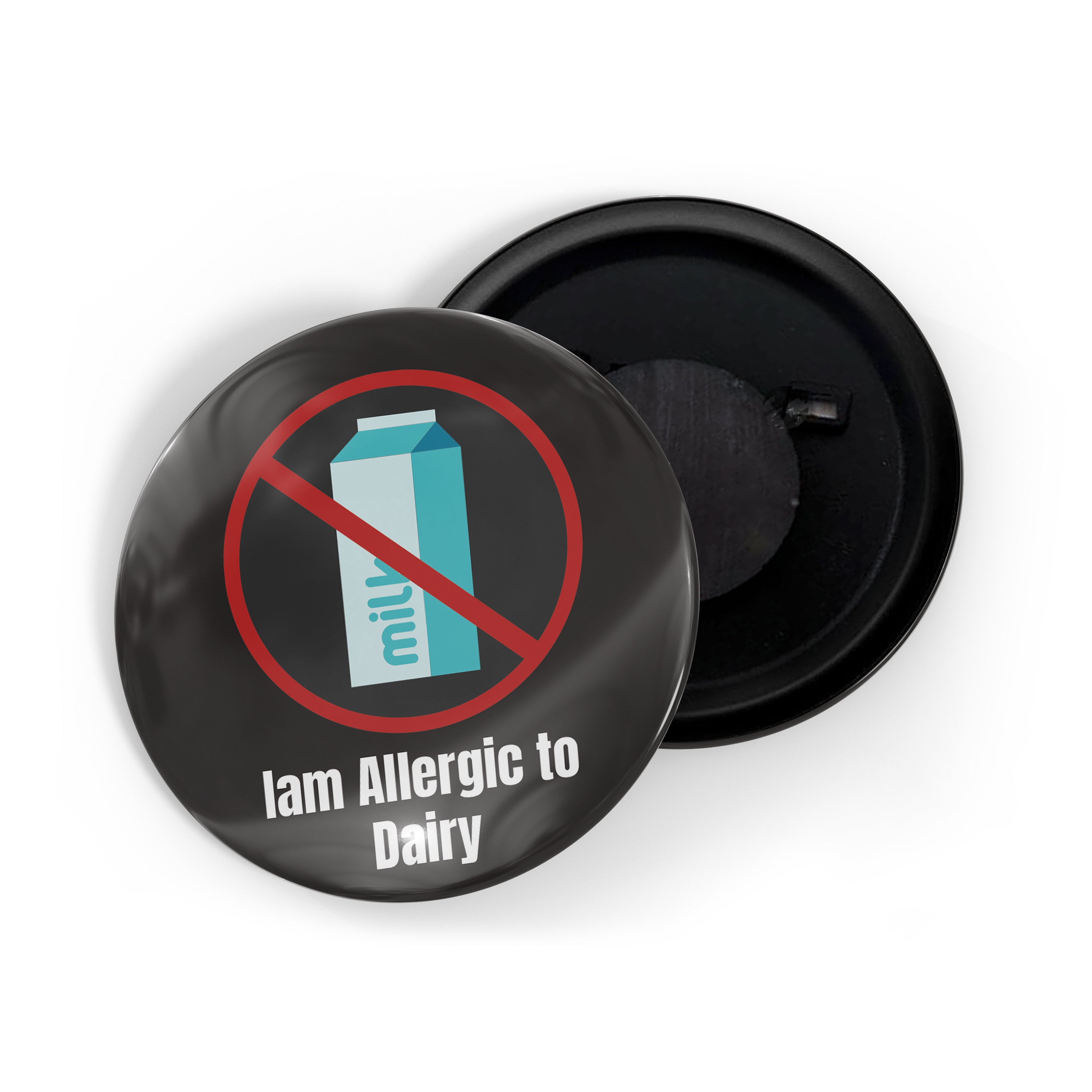 dhcrafts Fridge Magnet Black I'm Allergic To Diary D2 Glossy Finish Design Pack of 1 (58mm)